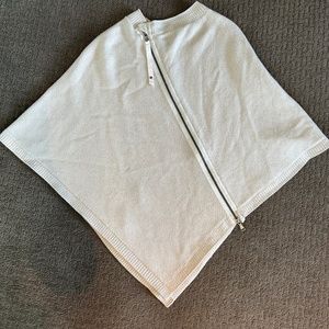 Lululemon cream asymmetrical  zip poncho